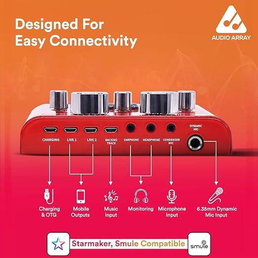 Image of Audio Array Professional Recording Bundle with BT Soundcard - USB Condenser Microphone, Studio Headphones | Cardioid Mic, Noise Reduction & 6 Sound Modes for Streaming Recording & Podcasting - PB-14