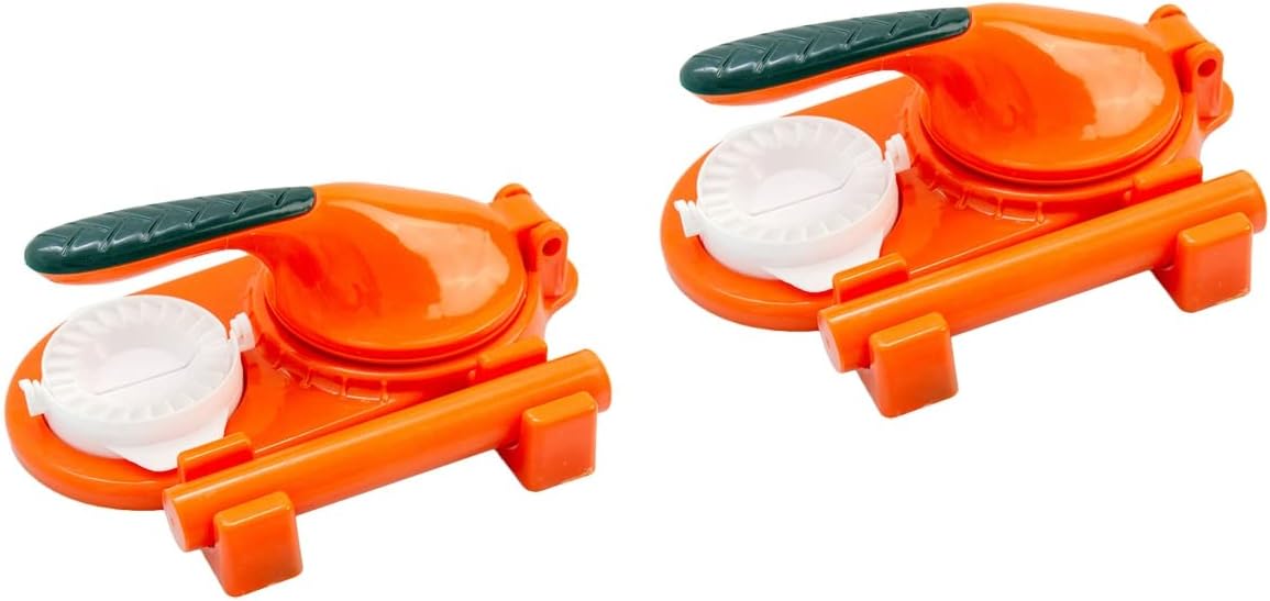 Hemoton 2 Sets Dumpling Maker Machine Dumpling Press Mini Tortilla Press Maker Manual Dumpling Wrapper Molds Plastic Dough Presser Tool Mexican Taco Quesadilla Maker for Pasta Pizza