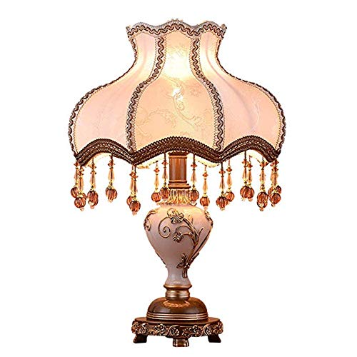 Abat-jour pendentif fait main en jacquard rétro et perles élégantes pour lustre de salon