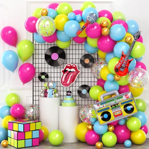 8-teilige 90er-Party-Deko – Retro-Ballons & Folien Für Geburtstag, Disco & Hip-Hop-Partys