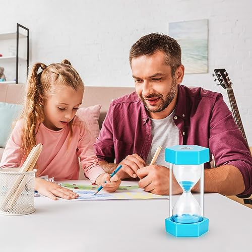 ZWOOS 6er Set bunter Sanduhren für Kinder - 1, 3, 5,10,15 und 30 Minuten Zeitmesser Ideal für Klassenzimmer, Küche, Spiele und Home Office Dekoration - Kreatives Geschenk