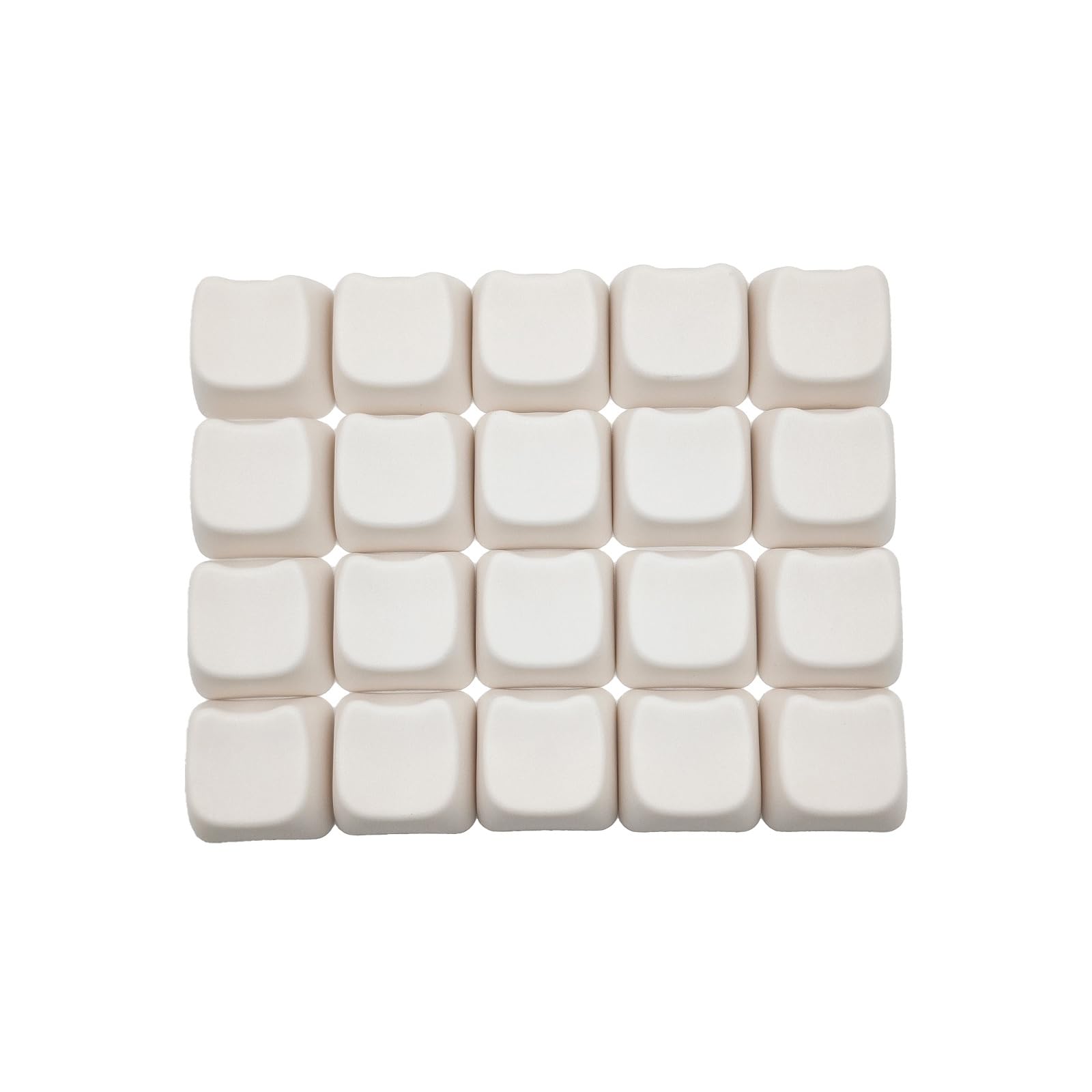 Rturbraz Cats Head Shaped Keycap PBT Blank Keycaps Brown Series Cute Cat Keycaps 20pcs for MX switches Mechanical Keyboard (Beige)