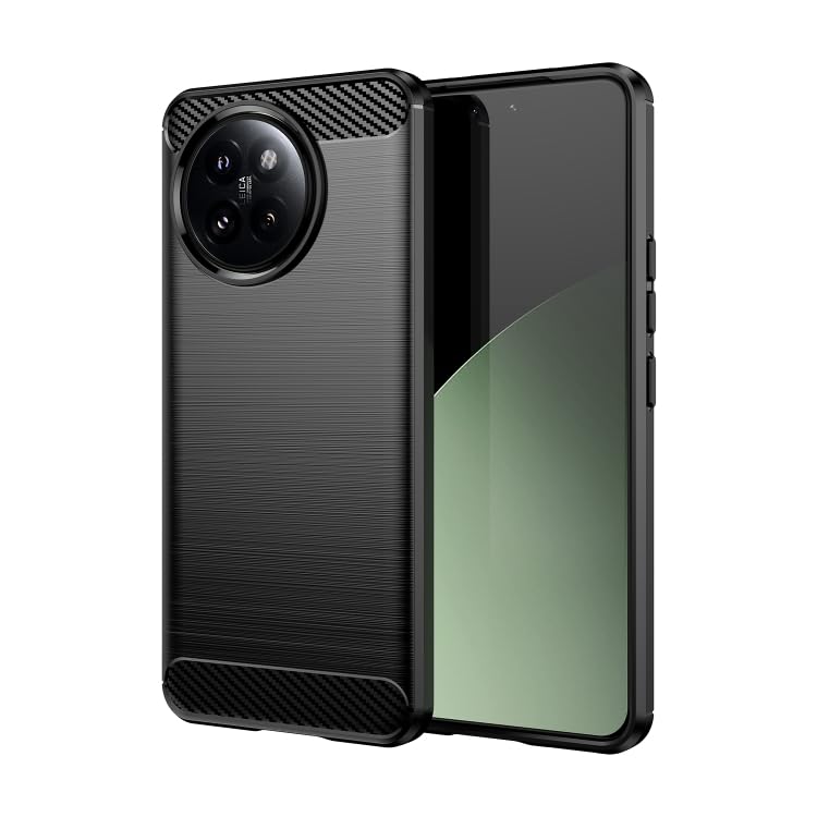 Image of NPRC Hybrid Ultra Slim Protective Case TPU Non-Slip Carbon Fiber Texture Shockproof Case Cover for Redmi 14 civi - Black