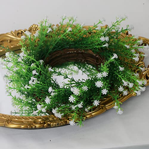 Acmee Set Of 3 Baby Breath Candle Rings Artificial Gypsophila Flower Wreaths Boho Floral Candle Rings For Pillar Wedding Farmhouse Centerpiece Home Decor #TOP2