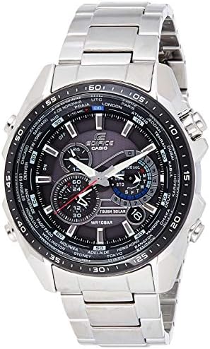 Casio Men's EQS500DB-1A1 Edifice Tough Solar Stainless Steel Multi-Function Watch with Link Bracelet
