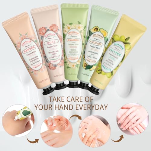 LOPHE Hand Cream, 30g Moisturising Hand Cream with Natural Plant Flower Fruit Flavour Gentle, Travel Size - Image 4
