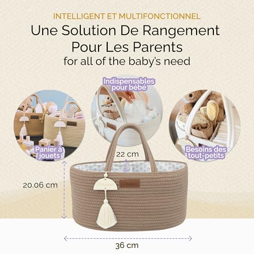 Panier à couches pour ranger la table à langer de bébé