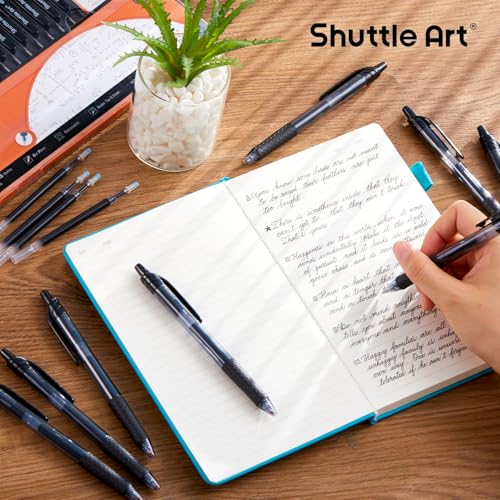 Image of Shuttle Art Black Gel Pens, 36 Pack(18 Gel Pens with 18 Refills) Retractable Medium Point Rollerball Gel Ink Pens Smooth Writing with Comfortable Grip