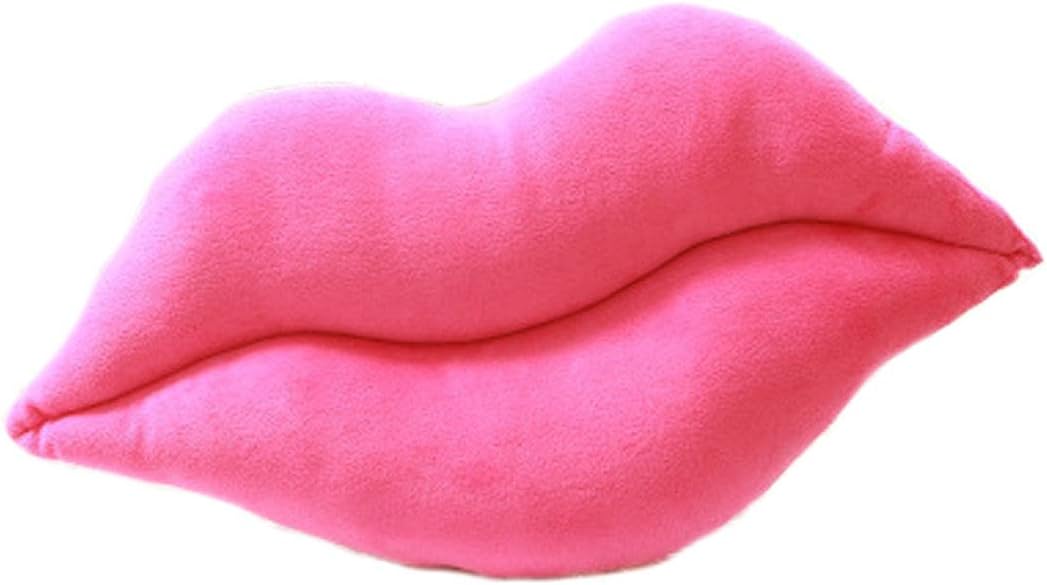 Hot Pink Red Lip Plush Throw Pillow Home Decor Cushion Valentines Gifts