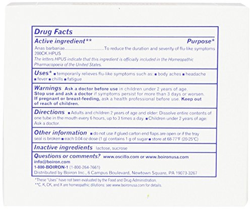 Boiron Oscillococcinum for Flu-like Symptoms Pellets, 30 Count/0.04 Oz each, Pack of 2 Boiron-n4s7 - Image 3