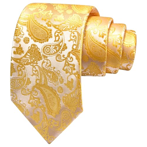 Image of GUSLESON 3.15 inch(8cm) Fashion Paisley Ties Mens Woven Jacquard Necktie for Wedding