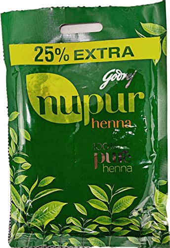 Godrej Nupur Henna (Mehndi) 400g + 25% EXTRA, 100% Natural Mehndi for Hair Color with Goodness of 9 Herbs - 17.63 OUNCE (6 PACK)