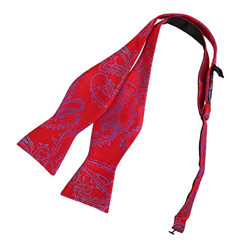 Self Tie Bow Tie For Wedding Red Patterned Self-Tied Bowties Silky Microfiber Fabric Working Day Rack DBA7B25F Dan Smith Red,Light Sky Blue
