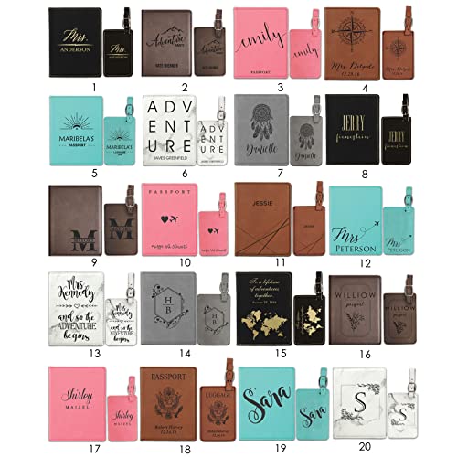 Personalized Passport and Luggage Tag Set, Custom Leather Passport and Luggage tag Set, Luggage tag, Passport Cover, Passport Wallet2