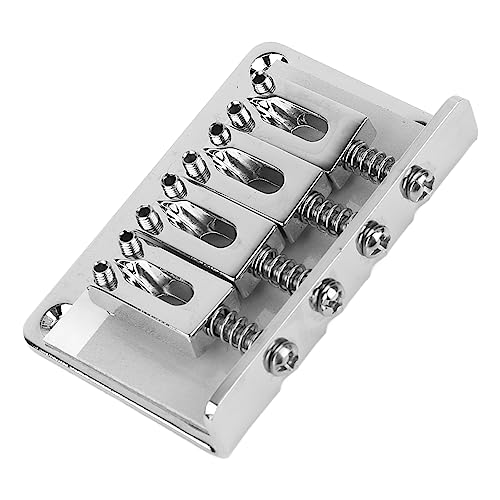 Ponte de Sela de Guitarra Elétrica, Ponte de Metal de Guitarra Fixa Durável para Baixo (GA904 Prata)