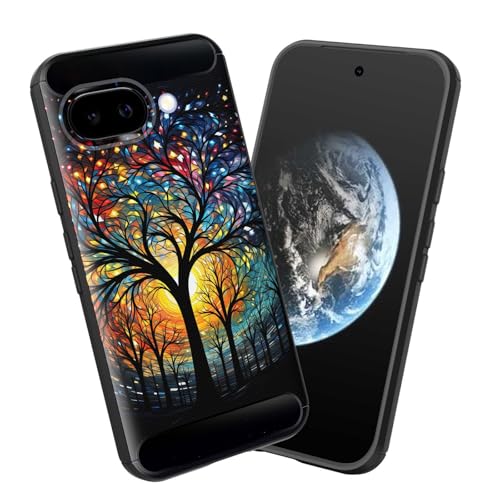 smauncucn for Pixel 9A Case,Soft TPU Slim Fashion Anti-Fingerprint Non-Slip Protective Phone Case Cover for Google Pixel 9A 5G (6.3") 2025,Colorful Trees