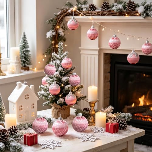 6pcs Vintage P-Ink Velvet Christmas Balls, Christmas Tree Ornaments, Gifts - image 5