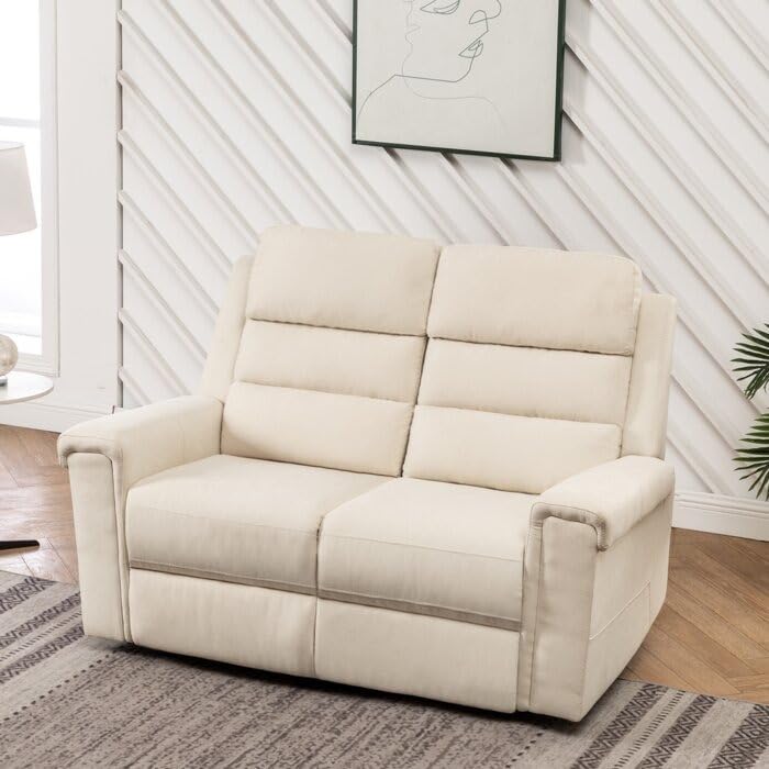 Image of Torque - Alina 2 Seater Fabric Manual Recliner | Recliner Sofa /Chair for Living Room, Bedroom, Office (Beige) | 1 Year Warranty