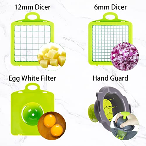 Elabli Pro Vegetable Chopper With 8 Blades:mandoline Slicer Onion Chopper Dicer Egg Separator Slicer Vegetable Chopper Cutter Slicer,Food Chopper Dicer Slicer With Container For Kitchen（Green） #TOP2