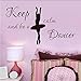 Jukunlun Mantieni La Calma Ed Essere Un Ballerino Adesivo Da Parete Camera Da Letto Testiera Decorazione Pvc Rimovibile Ballerina Silhouette Adesivo Per Ragazze Room60X58Cm