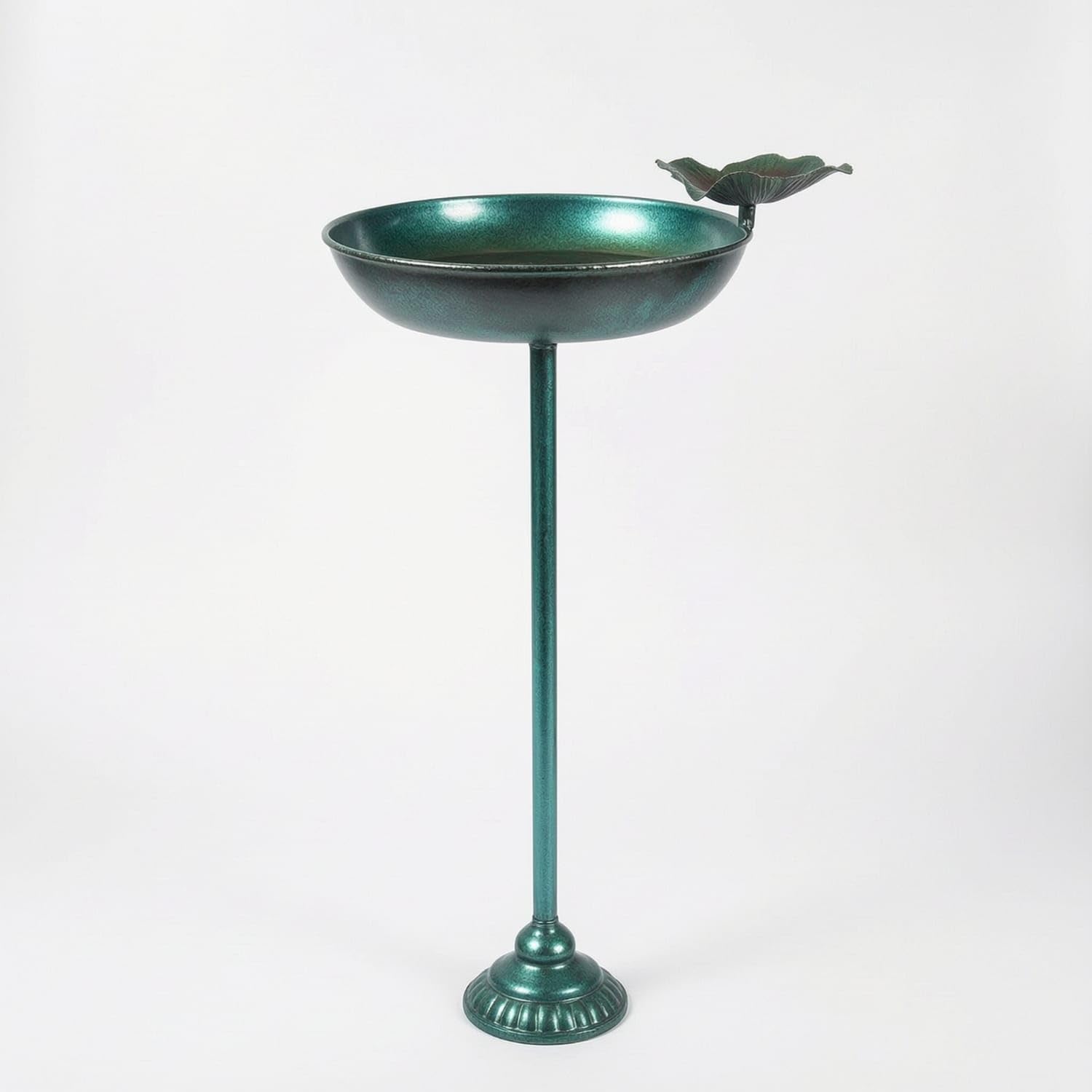 Vintage Pedestal Bird Bath Metal Bird Bath with Flower Accent Weighted Birdbath Decorative for Gardeners, Yard, Patio, Courtyard, Green|Birdbaths|Home & Garden-picture-28