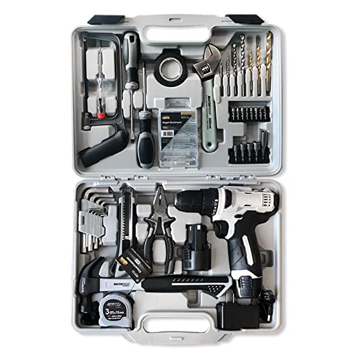 WEALTHY73 Haushalts-12-V-Lithium-Bohrmaschine Multifunktions-tragbarer Werkzeugkasten Hardware-Verdickungswerkzeug-Set…