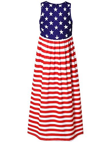 QPANCY Maxi Dresses for Girls Sleeveless Floral Summer Long Dress with Pockets2