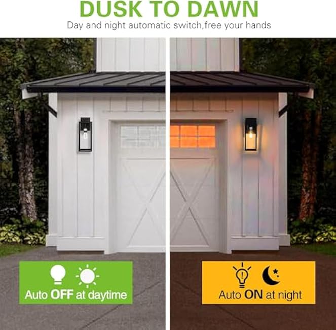 Large Outdoor Wall Light 16 Inch Lantern Sconce Matte Black