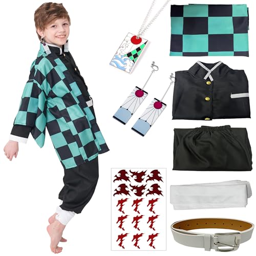 Disfraz Kimono para Niños Kamado Cosplay Verde