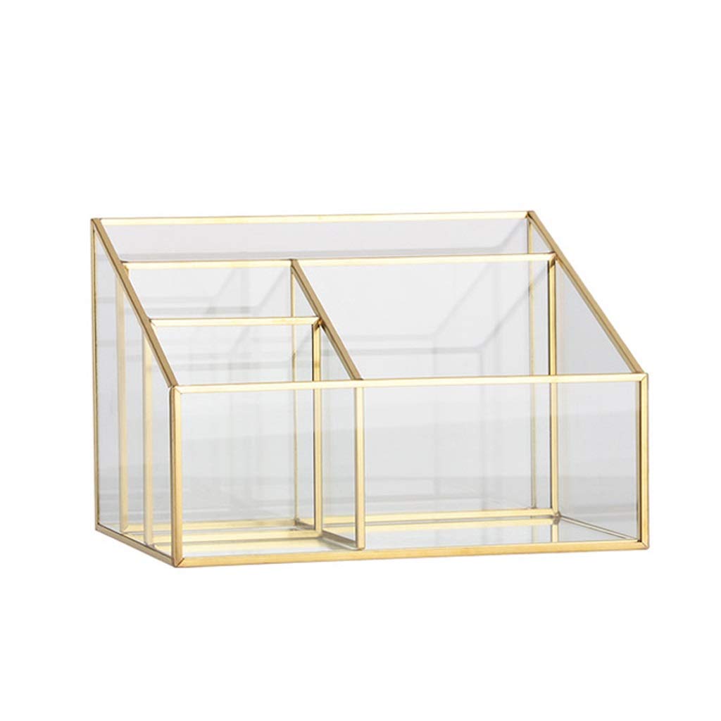 OZBMA Jewelry Rack Jewellery Gold Display Stand Holder Glass Cosmetic Drawer Metal Storage Box Organizer