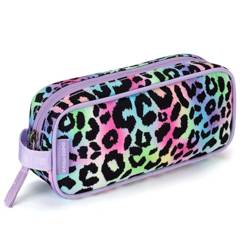 Image of Choco Mocha Kids Pencil Case for Girls, Soft Zipper Pencil Pouch for Girls Kids Pencil Case for School, Dinosaur Pencil Bag for Girl Toddler, Pink