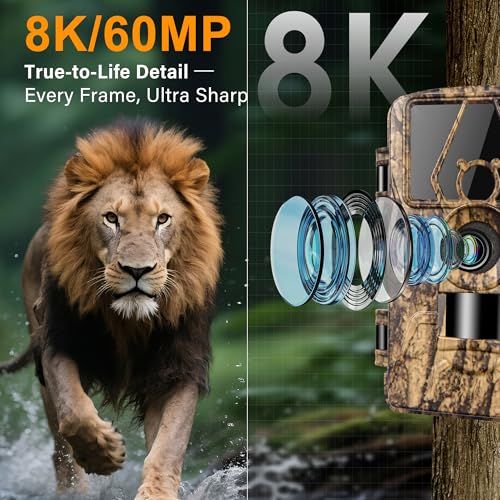 Fruaros Trail Camera WiFi 8K 64MP with 32GB Card, No Glow Night Vision Motion Activated Waterproof Game Camera, Fast 0.05s Trigger APP Control for Hunting Deer (32, GB) - Image 2