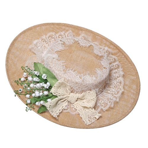 Victorian Hat Womens Girls Tea Party Hats Vintage Flowers Flat