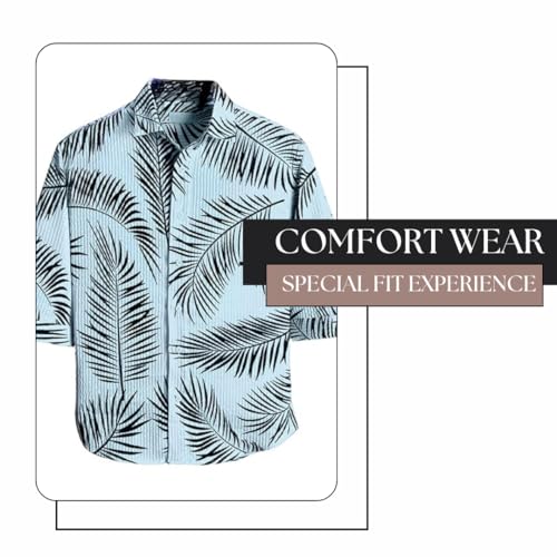 Image of MiraMichi Men's Corduroy Printed Half Sleeve Casual Shirt - Regular Fit Hip Length