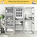 Outdoor Cat Enclosure, 4-Tier Large Cat Catio with Weatherproof Roof, 2 Resting Rooms, 2 Platforms, Walk in Cat Cage Cat House, Wood (Grey)