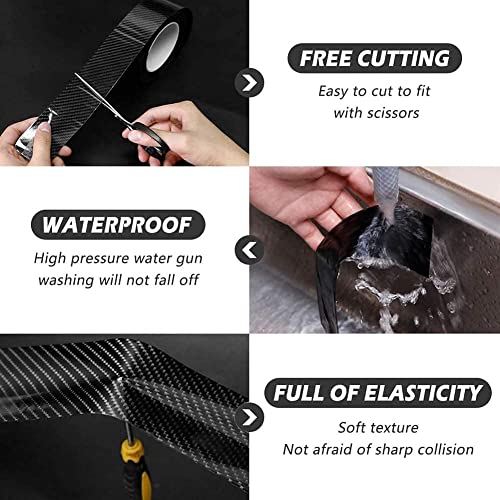 Image of Kidoca 5M Black Tape Car Tape Door Carbon Fibre Wrap Sill Edge Anti-Scratch Guard Protector Accessories For Nissan | Ford | Datsun | Jeep | Chevrolet | Renault | Citroen | Mg