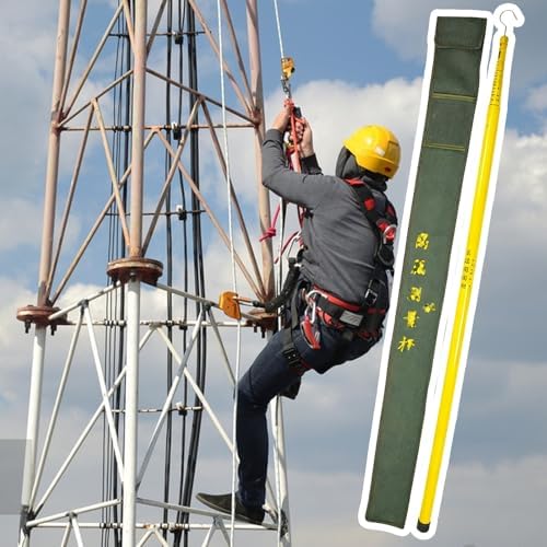 Telescoping Epoxy Resin Height Measuring Stick - Insulated 20ft, 30ft, 40ft, 50ft, 60ft Rod for Electrical Safety - Durable Measurement Tool (12m/39ft)