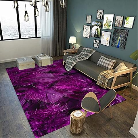 Kunsen Alfombra Morada Pluma Transparente Cover