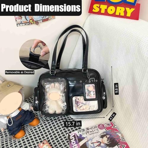 Bolso negro tipo bandolera para mujer miniatura 4