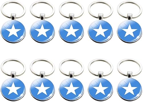 Somalia Africa National Country Flag Keyring Souvenir Pendant Novelty Gift-1 Pack (10)