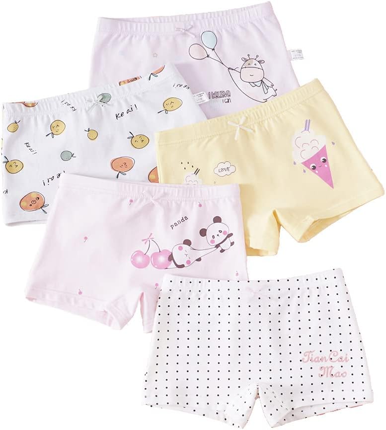 Core PrettyLittle Girls Cotton Boy Shorts Toddler Panties Baby Princess Underwear (Pack of 4)