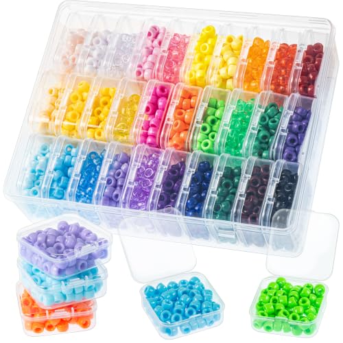 Image of 30 Colors Pony Beads Bulk for Bracelet Making Kit-Individually Wrapped