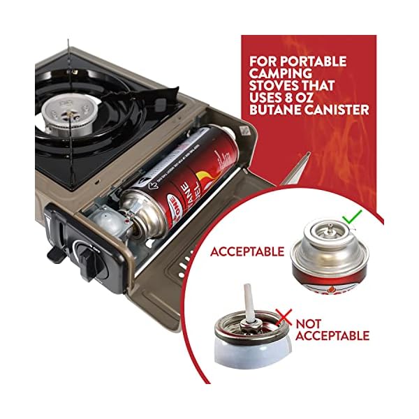 Gas One 4 Pack 8oz Camping Fuel Canisters for Portable Gas Stoves