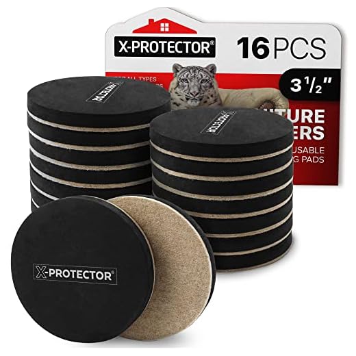 Felt Furniture Sliders Hardwood Floors X-PROTECTOR – 16 PCS 3 1/2" Furniture Sliders – Heavy Duty Felt Sliders Hard Surfaces – Move Your Furniture Easily & Safely!