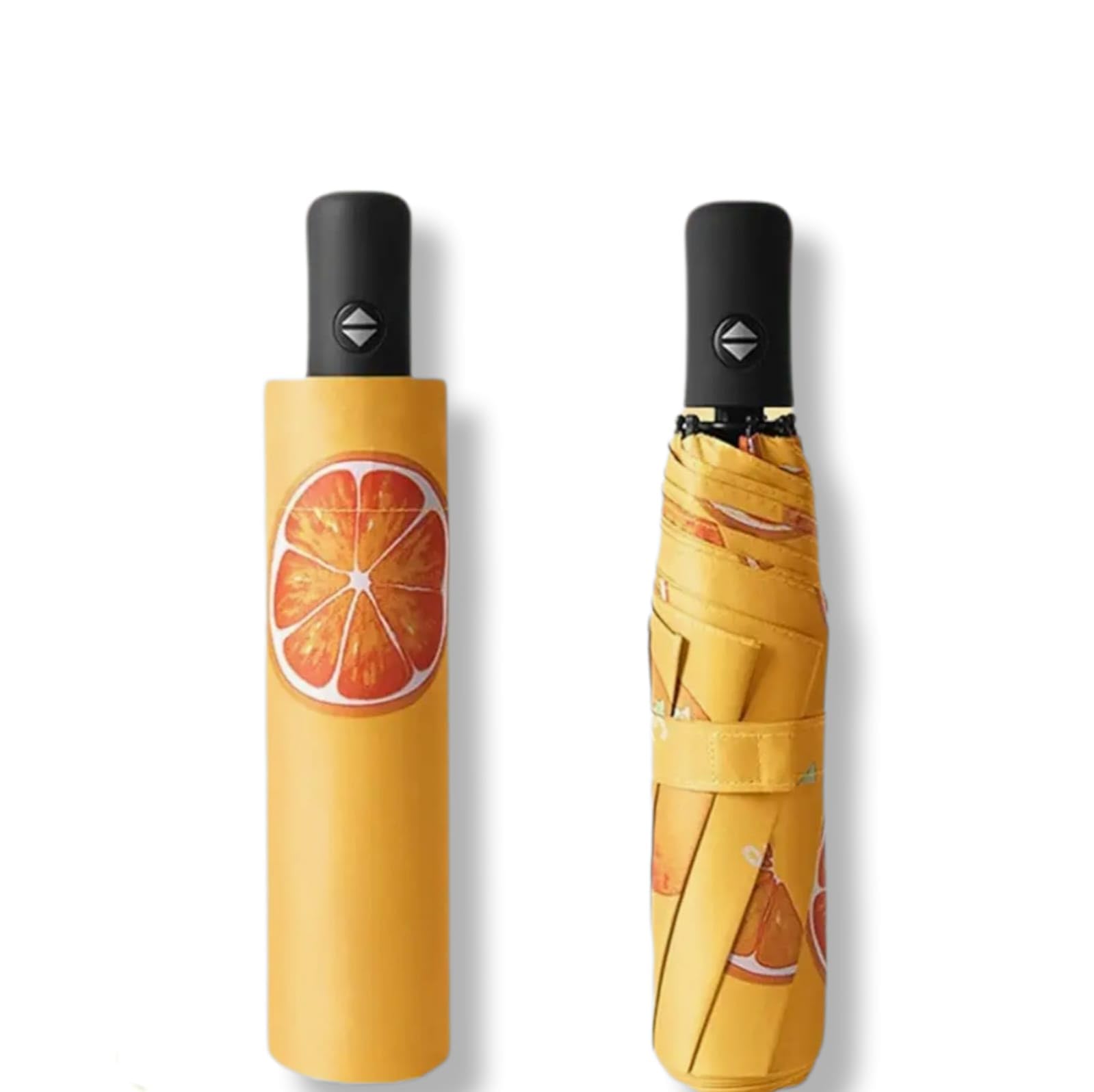 Gujas 3 fold Orange Print Umbrella for Rain and Sun Protection-picture-29