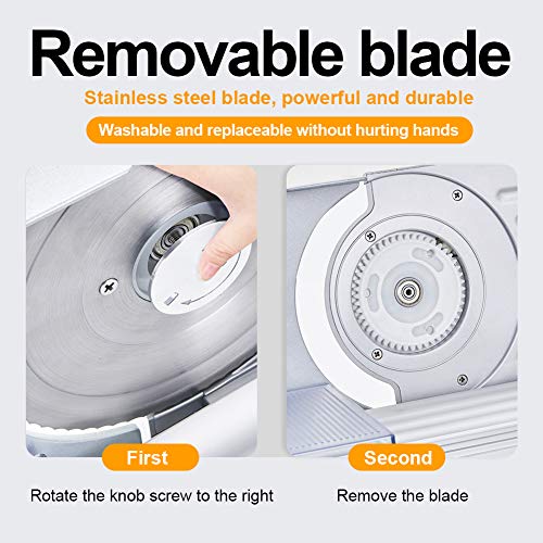 WERISE Meat Slicer Electric Deli Food Slicer for Home Use with 6.7'' Removable Stainless Steel Blade and Non-Slip Feet, Adjustable Thickness for Meat, Cheese, Bread,110V
