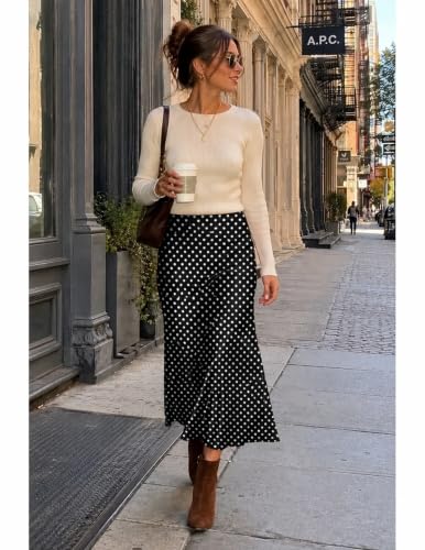 Image of Zeagoo Skirts for Women High Waist Skirt Elegant Midi Skirt Satin
