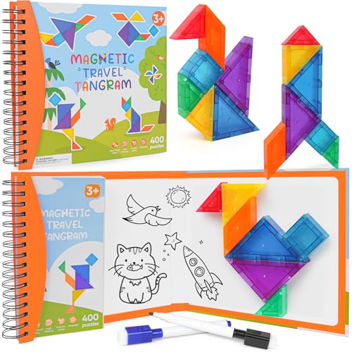 3D Magnetic Travel Tangram Puzzle, STEM Brain Teasers Toy for Kids&Adults - image 1