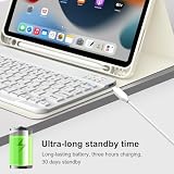 JKSML Etui na klawiaturę do iPada Air 11" (M3/M2) 2025/2024 i iPad Air 5/4. generacji (2022/2020) 10,9 cala z uchwytem na rysik, zdejmowana klawiatura Bluetooth QWERTZ, automatyczne uśpienie/budzenie