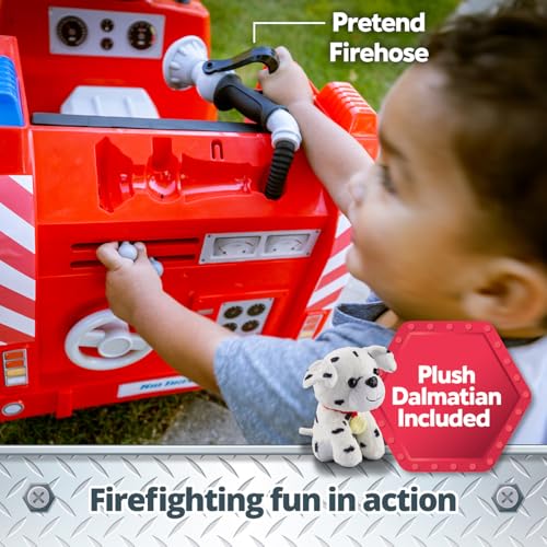 Kid Trax Real Rigs Toddler Fire Truck Interactive Ride On Toy, Kids Ages 1.5-4 Years, 6 Volt Battery and Charger, Sound Effects, Red, Large by Kid Trax - Image 6